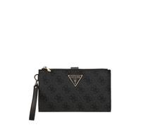 GUESS Laurel II Double Zip Organizer Wallet, Billetera, Cartera organizadora para Mujer, Logotipo de carbón, Talla única