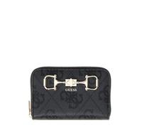 GUESS Cartera mediana con cremallera para mujer con logotipo Janie estampado carbón