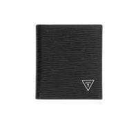 GUESS Cartera Milano para hombre con monedero, negro, piel sintética, 9 x 10,5 x 2 cm, RFID Safe, 5 ranuras para tarjetas, estilo casual