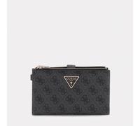 GUESS Laurel - Cartera organizadora con Doble Cremallera para Mujer, Logotipo de carbón, Talla única