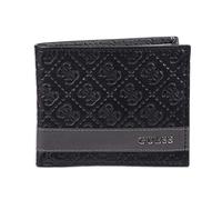GUESS Cartera Plegable Delgada de Cuero para Hombre, Negro (Black Printed), Talla única, Cartera Plegable Delgada de Cuero