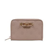 GUESS Monedero Anise SLG Zip Around Wallet Dark Taupe Logo marrón Topo