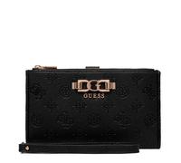 GUESS Monedero Anise SLG – Organizador con doble cremallera – Negro con logo