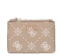 GUESS Estuche de Tarjetas Carrie Logo SLG Credit Card Case Biscotti Logo Beige