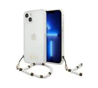 Guess Case Blanco Perla Correa Transparente - iPhone 15 / 14 / 13