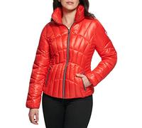 GUESS Chaqueta acolchada para mujer, Hot Crimson, Large
