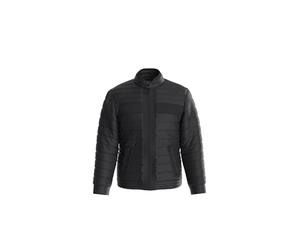 Guess Chaqueta de ecopiel con cremallera de cierre y bolsillos. Cuello coreano con botón e inserto de neopreno. Negro, Negro