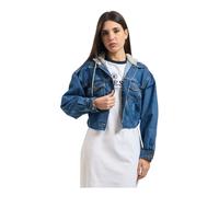 Guess - Chaqueta Vaquera Corta con Capucha - Jackets - Mujer - Azul - L -
