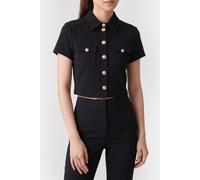 GUESS Chrissy Short Sleeve Jet Black A996 Talla: XS | Camisas Outlet | Mujer | Negro