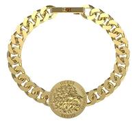 GUESS Colección LION KING. Pulsera de acero inoxidable para hombre dorada