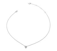 GUESS collar Beloved 16-18" Crystal Heart Necklace Rhodium plateado