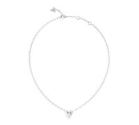 GUESS collar By Your Side 16-18" Heart Necklace Rhodium plateado