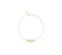 GUESS Collar de corazón pavé para mujer, collar dorado de acero inoxidable con colgante de corazón de cristal