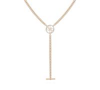 GUESS Collar en Y con colgante de barra de cristal dorado, talla única, metal, piedra de vidrio, tamaño único, metal, piedra de cristal, Talla única, Metal, piedra de cristal