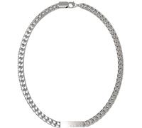 GUESS Colección X LOGO. Collar de acero inoxidable para hombre, plateado, el regalo para hombres con estilo.