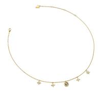 GUESS collar Secret Garden 16-18" Flower Charms Necklace Yellow Gold dorado