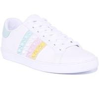 GUESS con Tachuelas Cordones Cuero Mujer Zapatillas Blanco Azul US 5- 10