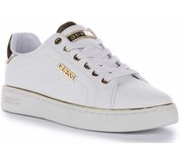 GUESS Cordones Beckie Oro Logo Mujer Zapatillas En Blanco Dorado UK 2-8