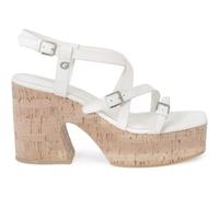 GUESS CORKE, Sneaker Mujer, Blanco Crema, 37 EU