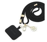 GUESS - Correa cruzada extraíble y dije 4G (dorado y negro)