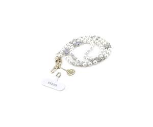 GUESS Correa Universal para Teléfono - Cadena con Perlas y Charms, Diseño Elegante y Sujeción Segura