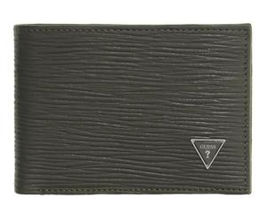 GUESS Cuero Estuche de Tarjetas Milano Bifold - Card Holder Military Verde Oscuro