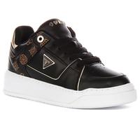 Guess Delove Cupsole Lado Con Cordones Trainer Para Mujeres En Negro EU 36-42