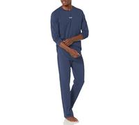 GUESS Derrick - Conjunto de pijama largo para hombre, Azul (Silk Blue), Small