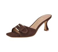 GUESS Dista, Sandalia con talón Mujer, Cuero marrón Oscuro 200, 42 EU