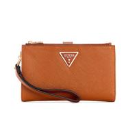GUESS Double Zip Organizer Wallet, Laurel-Organizador con Doble Cremallera para Mujer, marrón Claro, Talla única