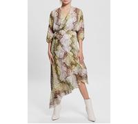 GUESS Eco 3 Qtr Slv Ensley Wra Glam Snake Print Talla: XS | Vestidos Maxi Outlet | Mujer