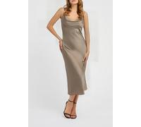 GUESS Eco Akilina Dress Walnut Shell Talla: L | Vestidos Midi Outlet | Mujer | Marrón