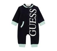 GUESS Eco Baby Terry Long Sleeve Hooded Onesie overol bebés niños, Smart Blue, 6