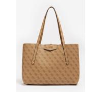 Guess Eco Brenton Tote, Bolsa con asa Superior para Mujer, Latte-Logo