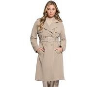 GUESS Eco Jenny Faux Leather Details Trench Chaqueta, Safari Tan Multi, S para Mujer