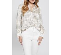 GUESS Eco Ls Alexandra Shirt New G Logo Sand Prin Talla: XS | Camisas Outlet | Mujer | Marrón