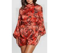 GUESS Eco Ls Jessica Mock Nk Romper Call Me Cherry Print Talla: M | Monos Outlet | Mujer