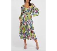 GUESS Eco Ls Pleated Ivonne Dr Island Fancy Talla: XS | Vestidos Midi Outlet | Mujer