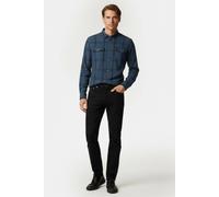 GUESS Eco Ls Sunset Shirt Navy Faded Check Talla: S | Camisas Casuales Outlet | Hombre | Amarillo