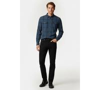 GUESS Eco Ls Sunset Shirt Navy Faded Check Talla: XS | Camisas Casuales Outlet | Hombre | Amarillo