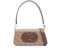 GUESS Eco Mietta - Bolso bandolera con solapa, Latte Logo/Marrón, talla única