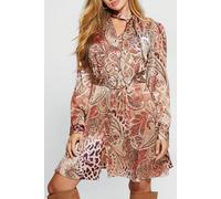 GUESS Eco Mireille Dress Red Multi Pattern Talla: S | Blusón Outlet | Mujer | Rojo