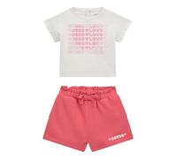 GUESS Eco Short Sleeve T-shirt and Active Shorts Set Conjunto de ropa de juego bebés niñas, Blanco puro, 6 Meses