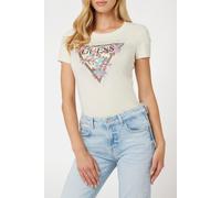 GUESS Eco Ss Cn Cherry Flower Vanilla Blush Talla: XS | Camisetas de Seda Outlet | Mujer | Blanco