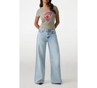 GUESS Eco Ss Cn Triangle Beads Sage Leaf Talla: S | Camisetas de Seda Outlet | Mujer | Verde