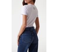 GUESS Eco Ss Cn Triangle Flowe Pure White Talla: XS | Camisetas de Seda Outlet | Mujer | Blanco