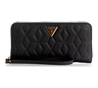 Guess elenia, cartera textil grande con cremallera, negro, 21 x 11 x 2