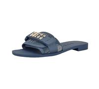 Guess Elyze, Sandalias Planas Mujer, Logotipo de Mezclilla Azul Medio 422, 42 EU