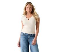 Guess Emmie Top de manga corta Eco para mujer, Ostra Perla, XS