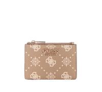 GUESS Estuche de Tarjetas Carrie Logo SLG Credit Card Case Biscotti Logo Beige
